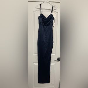 Windsor | Lola High Slit Satin Dress